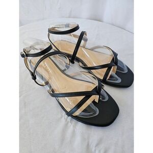 Journee Collection Women's Serissa Strappy Flat Sandals Black Size 7.5 M NWT